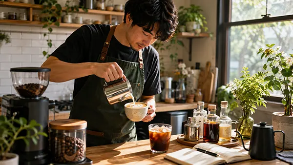 Beginner latte art